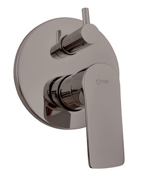 RAV SLEZÁK VERONA vaňová podomietková batéria, s prepínačom as telesom, kartáčovaný metal grey