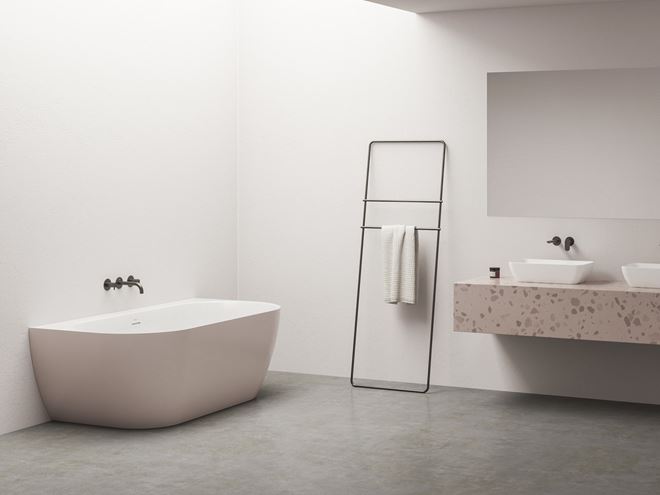 CONCEPT FREE WALL vaňa 170x87 cm, s nožičkami, akrylát, snowwhite/alabaster pink CE31650000 Obrázek - fotka