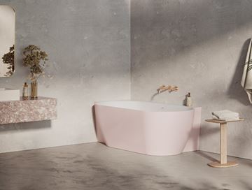 CONCEPT FREE CORNER L rohová vaňa 174,5x86 cm, s nožičkami, akrylát, snowwhite/alabaster pink CC91650000 Obrázek - fotka
