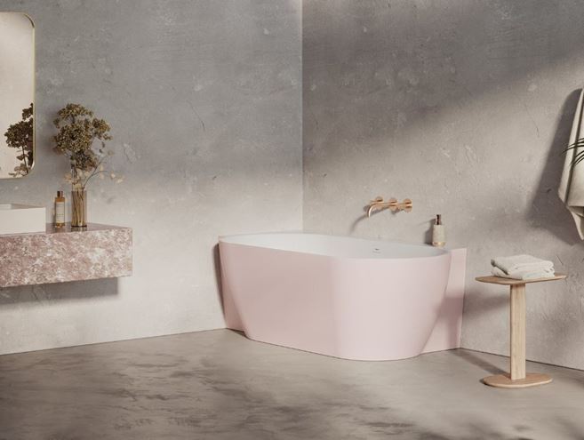 CONCEPT FREE CORNER L rohová vaňa 174,5x86 cm, s nožičkami, akrylát, snowwhite/alabaster pink CC91650000 Obrázek - fotka