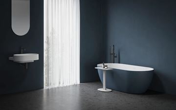 CONCEPT FREE voľne stojaca vaňa 169,5x77 cm, akrylát, snowwhite/deepsea blue CD21450000 Obrázek - fotka