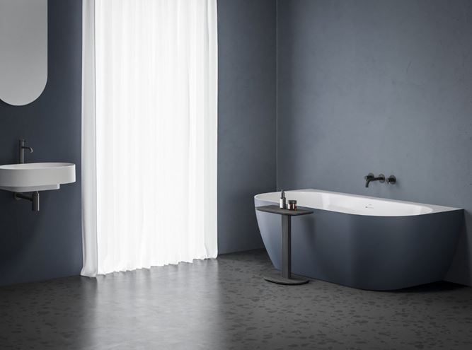 CONCEPT FREE WALL vaňa 170x87 cm, s nožičkami, akrylát, snowwhite/deepsea blue CE31450000 Obrázek - fotka