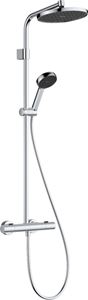 HANSGROHE ACTIVERA S SHOWERPIPE 240 sprchový set s termostatickou batériou, horná sprcha, ručná sprcha s 2 prúdmi, tyč, hadica, chróm