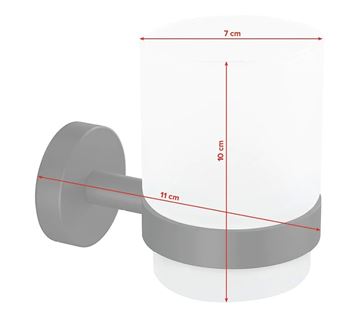TESA MOON BLACK nástenný pohárik, sklo, čierna 40566-00000-00 Technický nákres