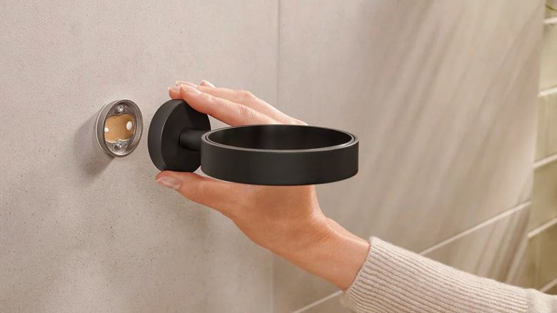 TESA MOON BLACK WC kefa, nástenná, sklo, čierna 40561-00000-00 Obrázek - fotka
