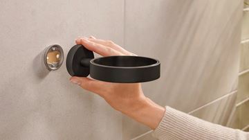 TESA MOON BLACK WC kefa, nástenná, sklo, čierna 40561-00000-00 Obrázek - fotka
