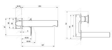 RAVAK SPRING 019.00CR.O1 umývadlová podomietková batéria, s telesom, EcoFlow, lesklý chróm X070527 Technický nákres