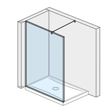 JIKA PURE stena walk-in 140x200 cm, strieborná/transparentné sklo
