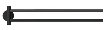 TESA MOON BLACK držiak uterákov 456 mm, dvojramenný, otočný, čierna