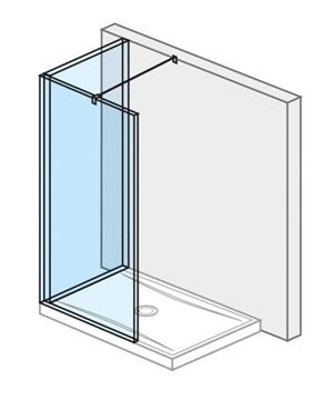 JIKA PURE stena walk-in L 140x200 cm, strieborná/transparentné sklo