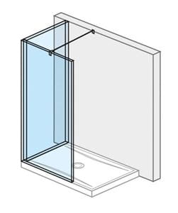 JIKA PURE stena walk-in L 140x200 cm, strieborná/transparentné sklo