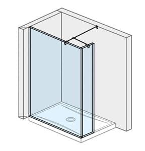 JIKA PURE stena walk-in 130x200 cm, strieborná/transparentné sklo