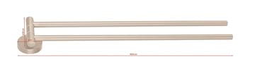 TESA MOON BRONZE držiak uterákov 456 mm, dvojramenný, otočný, bronz 40602-00000-00 Technický nákres