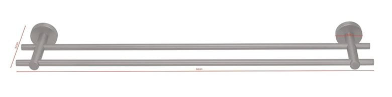 TESA GRAPHITE držiak uterákov 640 mm, dvojramenný, grafit 40595-00000-00 Technický nákres