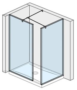 JIKA PURE stena walk-in 68,4x200 cm, strieborná/sklo transparent
