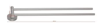 TESA MOON GRAPHITE držiak uterákov 456 mm, dvojramenný, otočný, grafit 40592-00000-00 Technický nákres