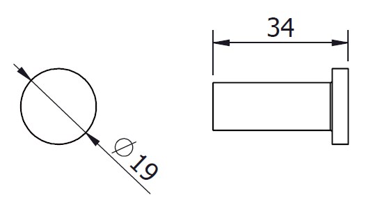 LANGBERGER LESINA háčik na uterák, chróm 2170131A Technický nákres