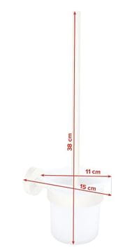TESA MOON WHITE WC kefa, nástenná, sklo, biela 40571-00000-00 Technický nákres