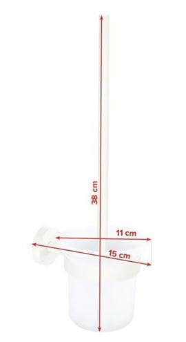 TESA MOON WHITE WC kefa, nástenná, sklo, biela 40571-00000-00 Technický nákres