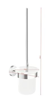 TESA SMOOZ WC kefa, nástenná, sklo, chróm 40632-00000-00 Technický nákres