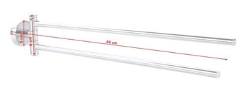 TESA SMOOZ držiak uterákov 455 mm, dvojramenný, otočný, chróm 40317-00000-00 Technický nákres