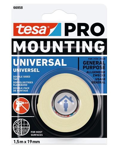 TESA PRO MOUNTING UNIVERSAL lepiaca páska 19mm, 1,5m, biela 66958-00006-00 Obrázek - Hlavní obrázek