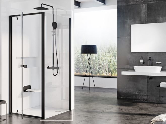CONCEPT PIVOT STYLE PT-PPS bočná stena 80x190 cm, čierna/číre sklo 90G40300Z15 Obrázek - fotka