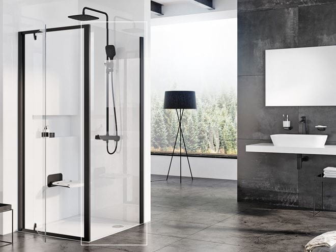 CONCEPT PIVOT STYLE PT-PPS bočná stena 90x190 cm, čierna/číre sklo 90G70300Z15 Obrázek - fotka