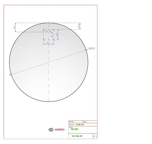 AMIRRO PURE RONDE zrkadlo 60 cm 710-204 Technický nákres