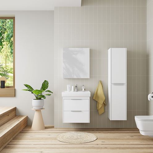 CONCEPT 150 skrinka pod umývadlo 56,5x45x56 cm, 2 zásuvky, lesklá biela 809980 Obrázek - fotka