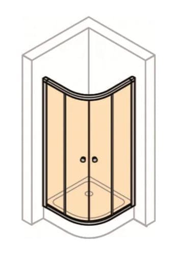 CONCEPT 100 sprchový kút 90x90 cm, R500, posuvné dvere, biela/plast matný PTA21602.055.264 Obrázek - fotka