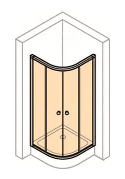 CONCEPT 100 sprchový kút 100x100 cm, R500, posuvné dvere, biela/plast matný PTA21605.055.264 Obrázek - fotka