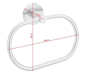 TESA MOON držiak uteráka 185 mm, nerez oceľ 40308-00000-00 Technický nákres