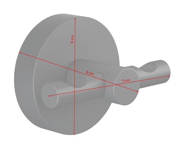 TESA MOON BLACK dvojháčik na uteráky, čierna 40564-00000-00 Technický nákres