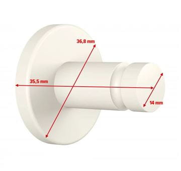 TESA MOON WHITE háčik na uterák, biela 40573-00000-00 Technický nákres