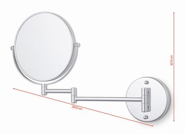 TESA VISIOON kozmetické zrkadlo 236 mm, zväčšovacie, chróm 40611-00000-00 Technický nákres