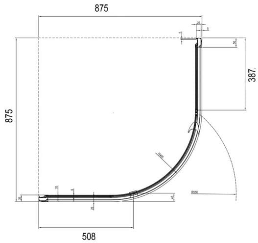 CONCEPT PIVOT STYLE PT-PSKK3 sprchový kút 90x90 cm, R500, pivotové dvere, bright alu/sklo transparén 37677C00Z15 Technický nákres