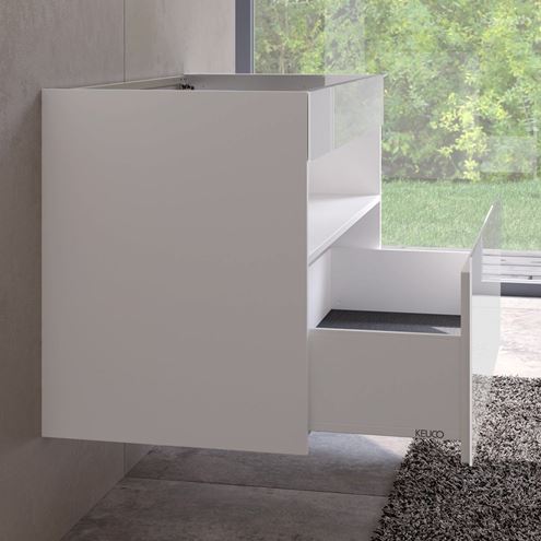 KEUCO STAGELINE skrinka pod umývadlo 100x49x62, 5 cm, 1 zásuvka, 1 polica, s osvetlením, matná biela 32872300100 Obrázek - fotka