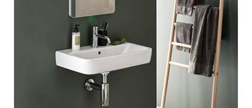 GEBERIT SELNOVA COMPACT umývadielko 45 cm, s otvorom pre batériu a prepadom 501.561.00.7 Obrázek - fotka