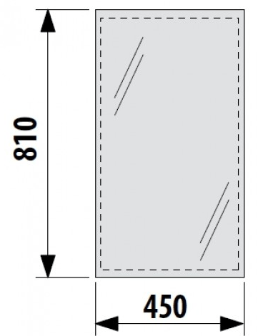 JIKA CLEAR zrkadlo 45x81 cm H4557011731441 Technický nákres