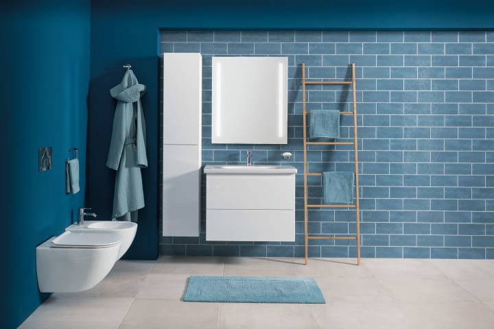 JIKA MIO vysoká skrinka 32,1x31,9x161,8 cm, 2 dvierka, Push-open, lesklá biela H43J7122305001 Obrázek - fotka