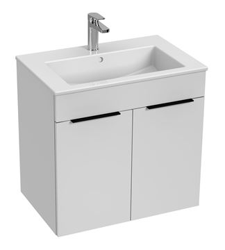 JIKA CUBE skrinka s umývadlom 65x43x62,2 cm, 2 dvierka, biela