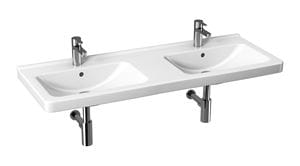 JIKA CUBITO PURE dvojumývadlo 130 cm, s 2 otvormi pre batérie a prepadom