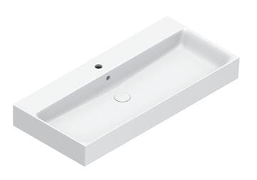 CATALANO PREMIUM umývadlo 100 cm, s otvorom pre batériu a prepadom, Cataglaze+Silver Titanium