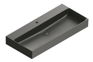 CATALANO PREMIUM umývadlo 100 cm, s otvorom pre batériu a prepadom, Cataglaze+Silver Titanium, matná čierna