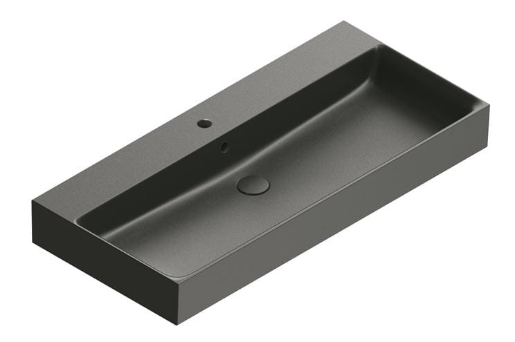 CATALANO PREMIUM umývadlo 100 cm, s otvorom pre batériu a prepadom, Cataglaze+Silver Titanium, matná čierna 0221001022 Obrázek - Hlavní obrázek
