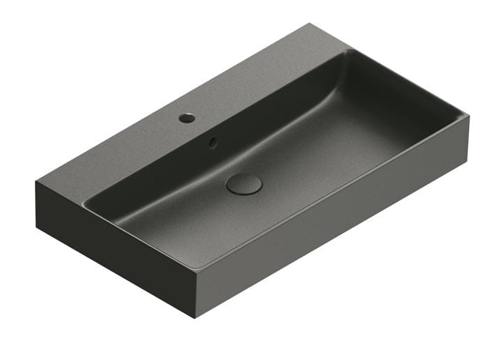CATALANO PREMIUM umývadlo 80 cm, s otvorom pre batériu a prepadom, Cataglaze+Silver Titanium, matná čierna 0220801022 Obrázek - Hlavní obrázek