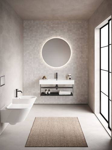 CATALANO PREMIUM umývadlo 100 cm, s otvorom pre batériu a prepadom, Cataglaze+Silver Titanium, matná čierna 0221001022 Obrázek - fotka
