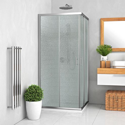 EASY ELS2 900 LH/GR sprchovací kút 90x90 cm, rohový vstup, posuvné dvere, brillant/sklo grape 543-9000000-00-11 Obrázek - fotka