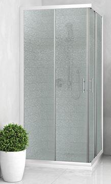 EASY ELS2 900 B/GR sprchovací kút 90x90 cm, rohový vstup, posuvné dvere, biela/sklo grape